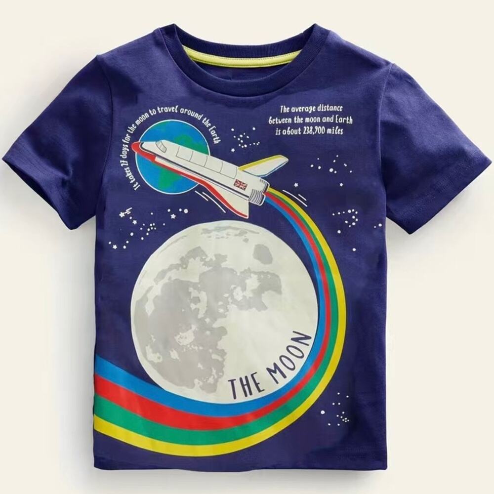 New kids’ luminous spaceship t-shirt size 3-4
